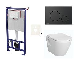 Cenovo zvýhodnený závesný WC set SAT do ľahkých stien / predstenová montáž + WC VitrA Integra SIKOSSINTRE68K