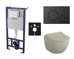 Cenovo zvýhodnený závesný WC set SAT do ľahkých stien / predstenová montáž + WC VitrA Sento SIKOSSSENT68K