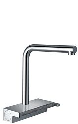 Drezová batéria Hansgrohe Aquno s vyťahovacou spŕškou, 2 prúdy chróm 73836000