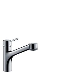 Drezová batéria Hansgrohe Talis s vyťahovacou spŕškou, 2 prúdy chróm 32845000