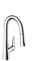 Drezová batéria Hansgrohe Talis s vyťahovacou spŕškou, 2 prúdy chróm 73850000