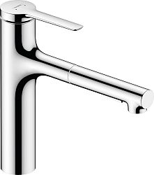 Drezová batéria Hansgrohe Zesis M33 s vyťahovacou spŕškou, 2 prúdy chróm 74823000