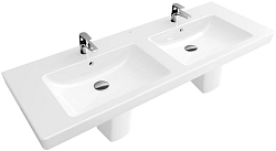 Dvojumývadlo Villeroy & Boch Subway 2.0 130x47 cm dva otvory pre batériu 7175D001