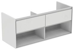 Kúpeľňová skrinka pod umývadlo Ideal Standard Connect Air 120x44x51,7 cm v kombinácii biela lesk / biela mat E0829B2