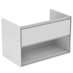 Kúpeľňová skrinka pod umývadlo Ideal Standard Connect Air 80x44x51,7 cm v kombinácii biela lesk / svetlo šedá mat E0827KN