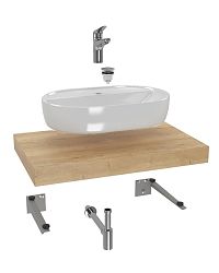 Kúpeľňová zostava Hansgrohe s doskou pod umývadlo Dolce 80x8x50 cm dub halifax KSETDO2