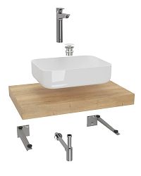 Kúpeľňová zostava Hansgrohe s doskou pod umývadlo Dolce 80x8x50 cm dub halifax KSETDO6