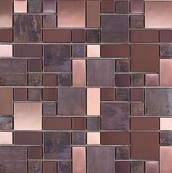 Medená mozaika Premium Mosaic Stone metalická hnědá 30x30 cm mat / lesk MOS4823CO