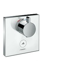 Sprchová batéria Hansgrohe Showerselect Glass bez podomietkového telesa biela / chróm 15735400