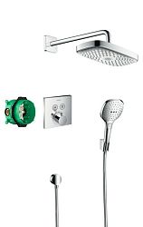 Sprchový systém Hansgrohe Raindance Select E pod omítku s termostatickou batériou chróm 27296000