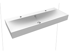 Umývadlo Kaldewei Silenio 3046 120x46 cm alpská biela s dvoma otvormi pre batériu 904506043001