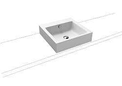 Umývadlo na dosku Kaldewei Puro 3156 46x46 cm alpská biela bez otvoru pre batériu 900606003001
