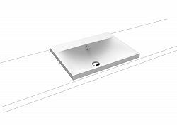 Umývadlo na dosku Kaldewei Silenio 3040 60x46 cm alpská biela bez otvoru pre batériu 903906003001