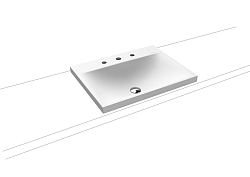 Umývadlo na dosku Kaldewei Silenio 3040 60x46 cm alpská biela bez prepadu 903906273001
