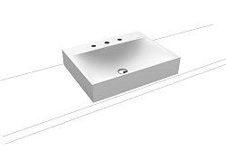 Umývadlo na dosku Kaldewei Silenio 3042 60x46 cm alpská biela bez prepadu 904106273001
