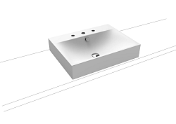Umývadlo na dosku Kaldewei Silenio 3042 60x46 cm alpská biela tri otvory pre batériu 904106033001