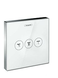 Ventil Hansgrohe Showerselect Glass bez podomietkového telesa biela / chróm 15736400