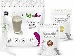 KetoMix Proteínový koktejl KetoMix 1 200g – 40 porcií (čokoláda, vanilka)