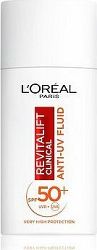 L'ORÉAL PARIS Revitalift Clinical Denní Anti-UV Fluid s veľmi vysokou ochranou s SPF50+ a vitamínom