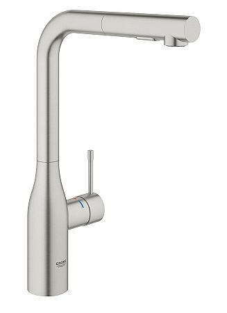 Drezová batéria Grohe Essence New s vyťahovacou sprškou supersteel 30270DC0