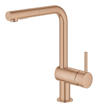 Drezová batéria Grohe Minta s vyťahovacou spŕškou, 2 prúdy Warm Sunset 30274DA0