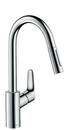 Drezová batéria Hansgrohe Focus M41 s vyťahovacou spŕškou, 2 prúdy chróm 31815000