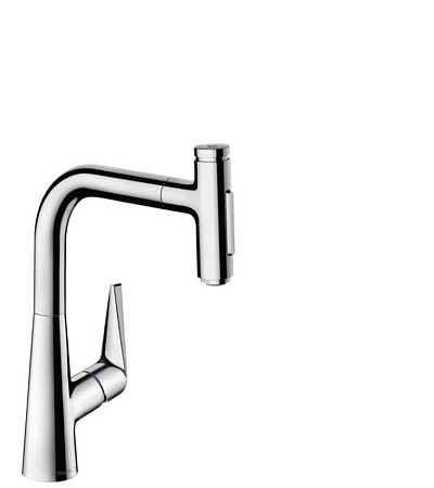 Drezová batéria Hansgrohe Talis s vyťahovacou spŕškou, 2 prúdy chróm 72824000