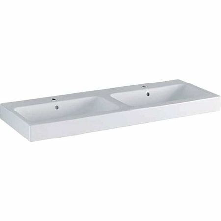 Geberit Icon 120x48,5 cm dvojité umývadlo so stredovým otvorom pre batériu 124120600