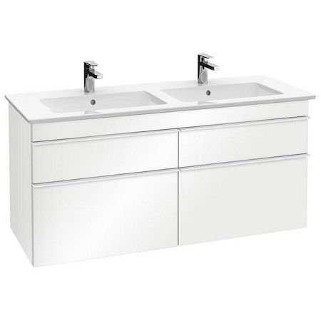 Kúpeľňová skrinka pod umývadlo Villeroy & Boch Venticello 125,3x50,2x59 cm biela mat A93002MS