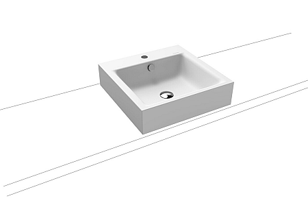Umývadlo na dosku Kaldewei Puro 3156 46x46 cm alpská biela otvor pre batériu uprostred 900606013001