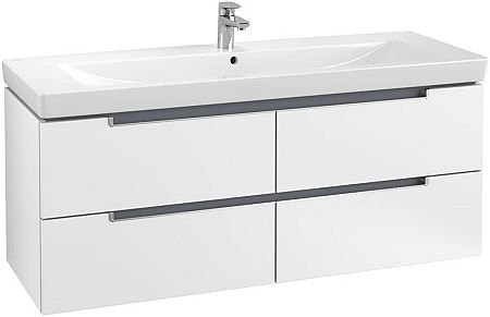 Villeroy & Boch Subway 2.0 Skrinka pod umývadlo, 4 výsuvné priehradky, 1287 x 520 x 449 mm, biela matná A69800MS