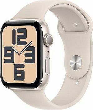 Apple Watch SE 44 mm Hviezdno biely hliník s hviezdno bielym športovým remienkom – M/L