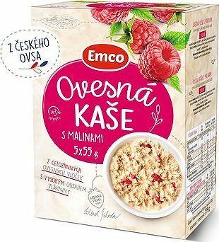 Emco Ovsená kaša s malinami 5 × 55 g