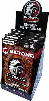 Indiana Biltong hovädzie Originál 640 g – display (8× 80 g)