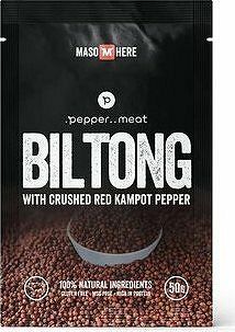 Maso Here, hovädzí biltong s kampotským čiernym korením 50 g